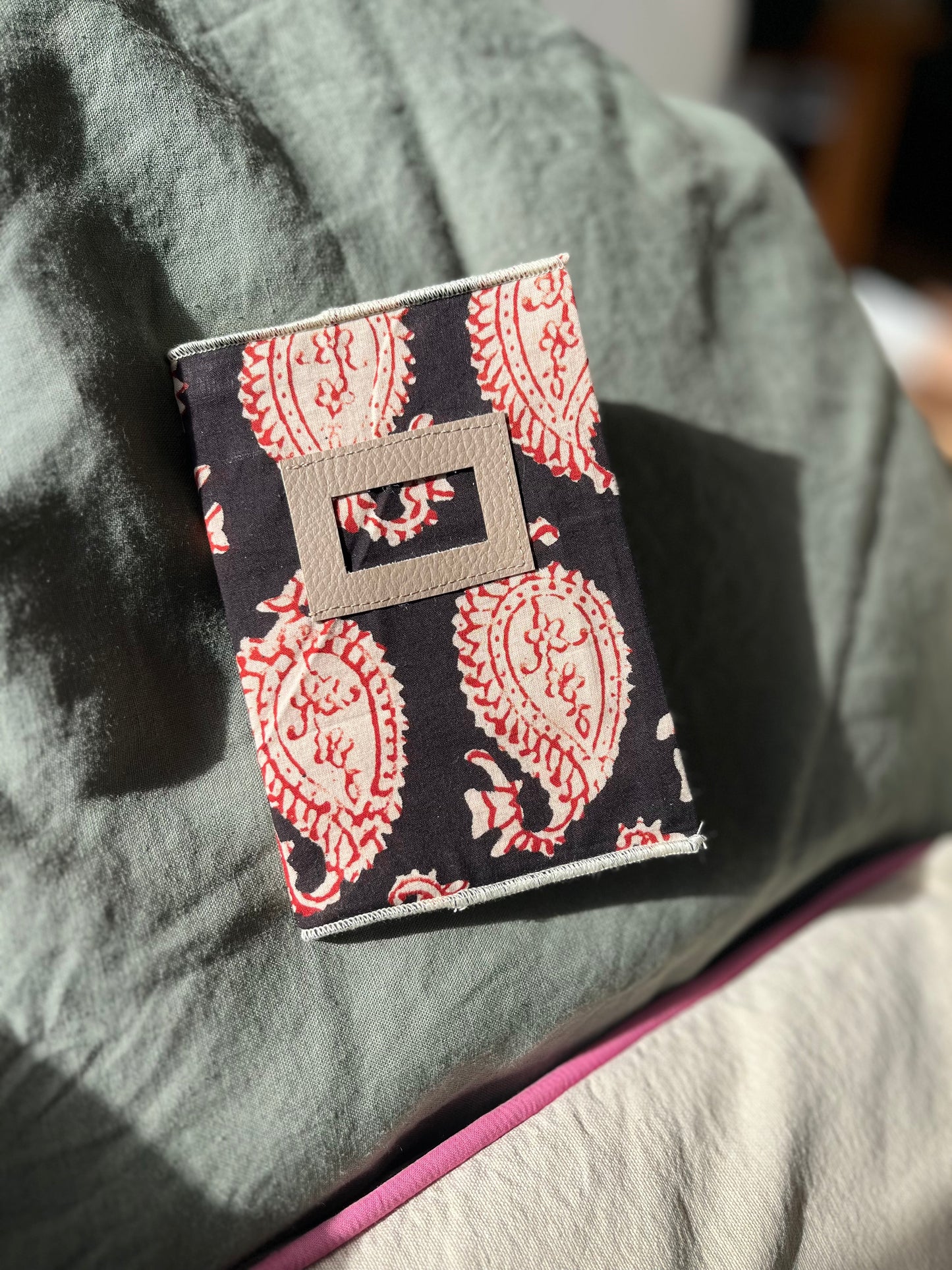 Carnet couverture en tissu imprimé blockprint - Frida