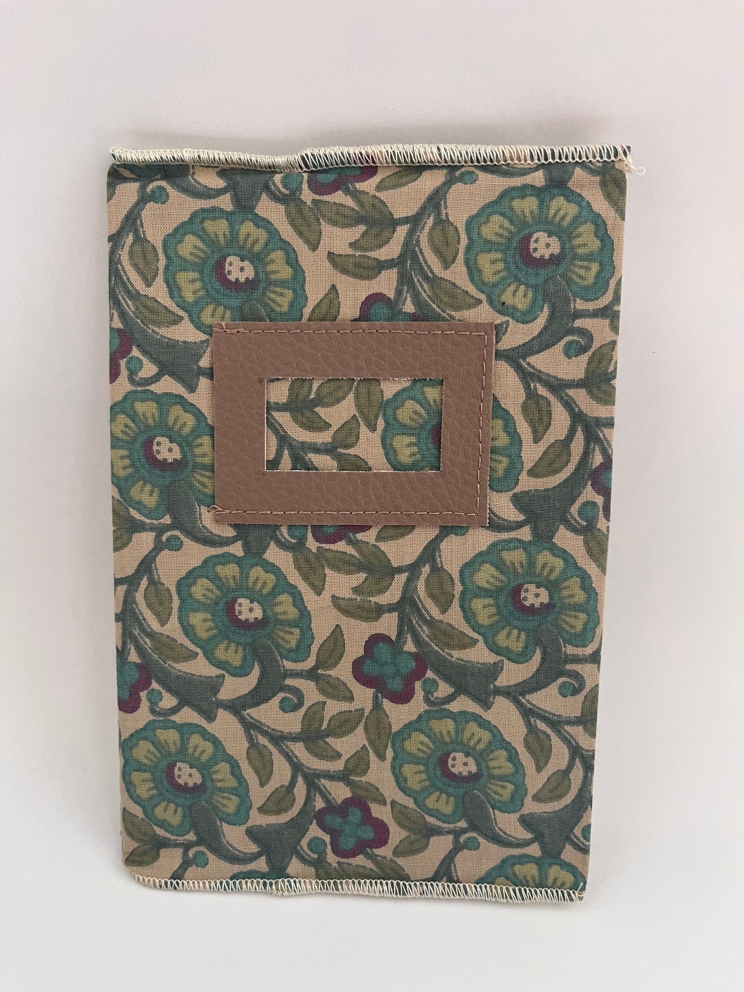 Carnet couverture en tissu imprimé blockprint - Frida