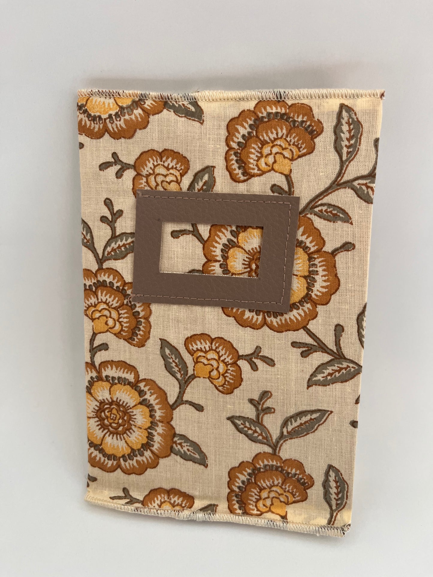 Carnet couverture en tissu imprimé blockprint - Frida
