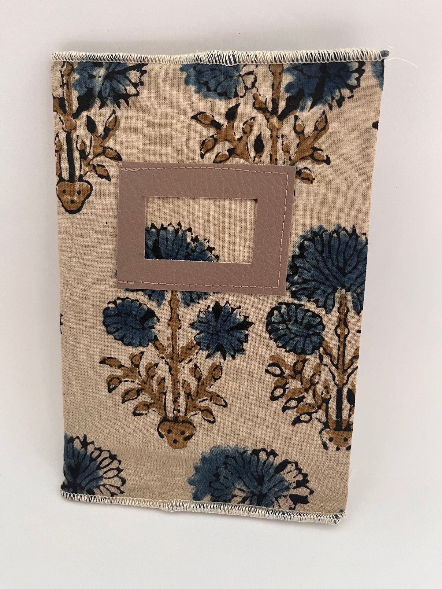 Carnet couverture en tissu imprimé blockprint - Frida