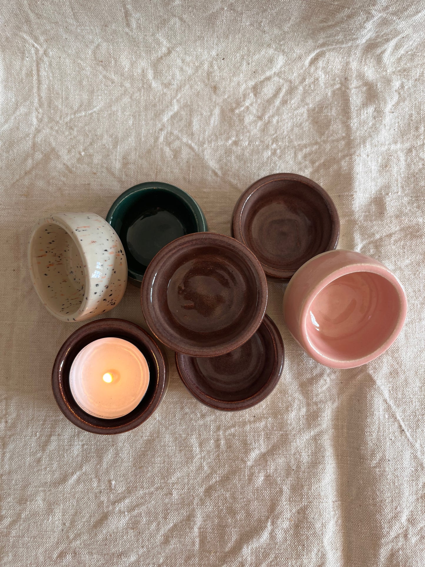 Photophore en grès émaillé