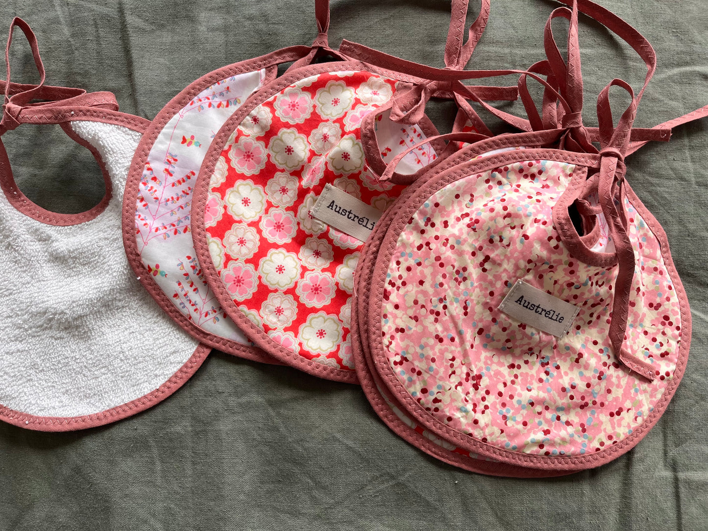 Bavoir en Liberty - Les prototypes
