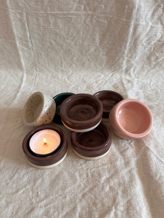 Photophore en grès émaillé